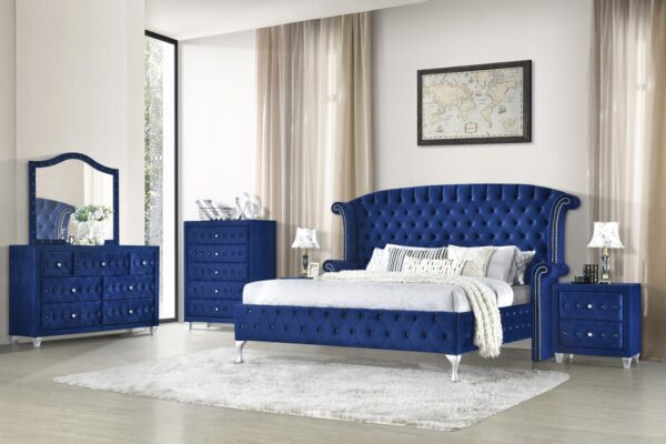 BR3700 -  Dana Blue (3/3) Queen Footboard & Side Rails