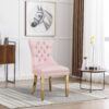 CK214 Pink Velvet Chair W/ Gold Steel Legs