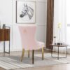 CK214 Pink Velvet Chair W/ Gold Steel Legs