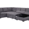 L100 - Larry Grey 3PC Grey Sectional W/ Pull Out Sleeper