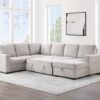 L101 - Larry Beige 3PC Beige Sectional W/ Pull Out Sleeper