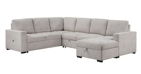 L101 - Larry Beige 3PC Beige Sectional W/ Pull Out Sleeper