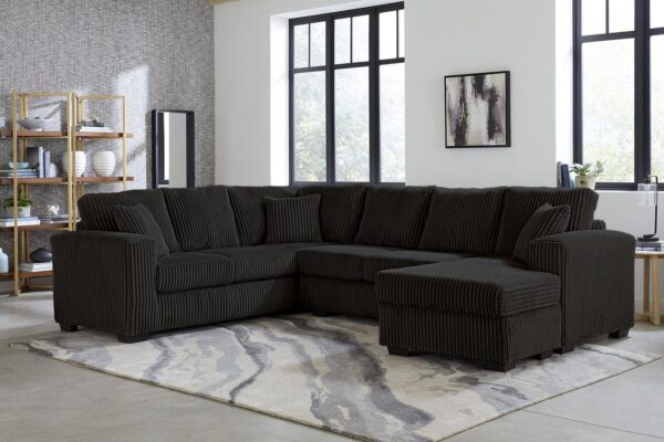 L183 - Tate Black 3PC Black Sectional