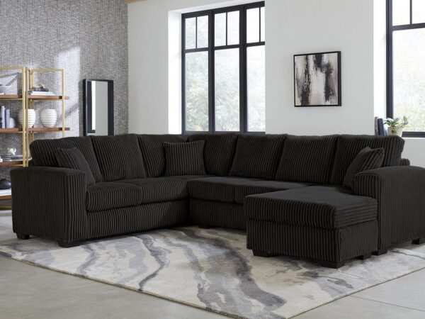 L183 - Tate Black 3PC Black Sectional