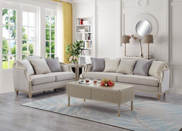 L310 - Amiri ( Beige ) 2 PC ( Sofa & Loveseat )