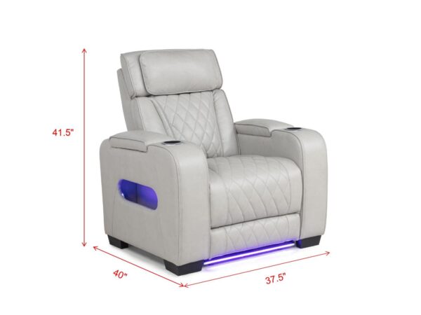 L401 - Polax Grey Power Recliner W/ PWR Headrest