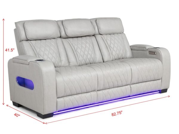 L401 - Polax Grey Power Recliner W/ PWR Headrest