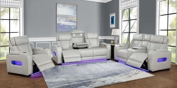 L401 - Polax Grey Power Recliner W/ PWR Headrest