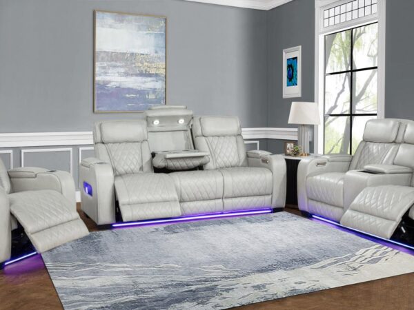 L401 - Polax Grey Power Recliner W/ PWR Headrest