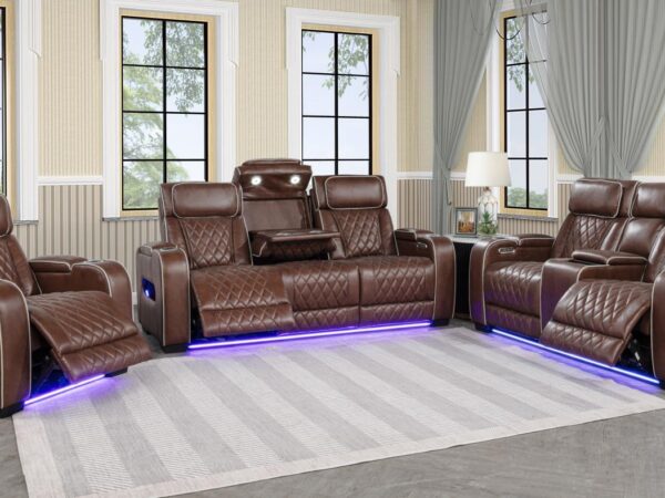 L402 - Polax Brown Power Recliner W/ PWR Headrest