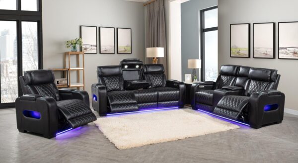 L403 - Polax Black 2PC (Power Sofa & Loveseat)