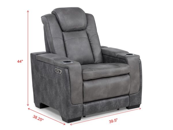 L407 - Janet Grey Power Recliner W/ PWR Headrest