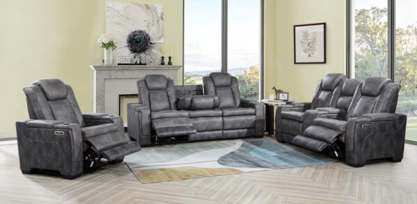 L407 - Janet Grey Power Recliner W/ PWR Headrest