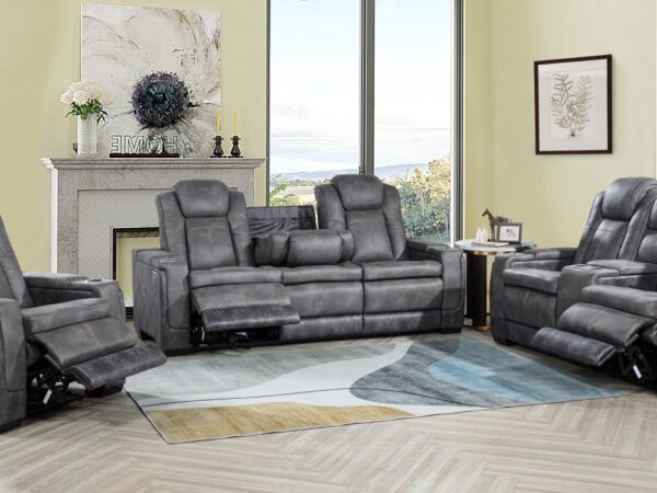 L407 - Janet Grey Power Recliner W/ PWR Headrest