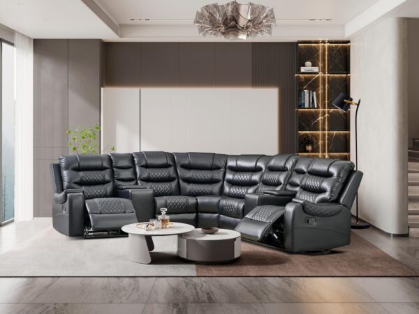 L450 - Victor ( Black ) 3 PC Reclining Black Sectional