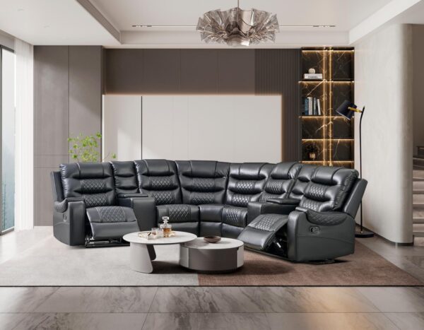 L450 - Victor ( Black ) 3 PC Reclining Black Sectional