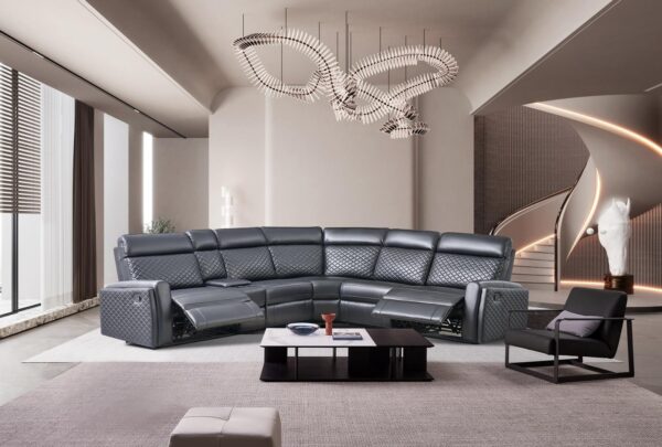 L460 - Cruz ( Black ) LAF Rec Loveseat W/ Drop Down Table