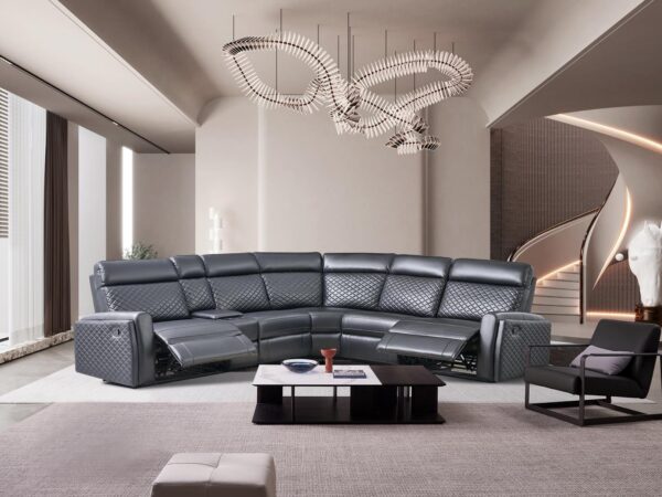 L460 - Cruz ( Black ) LAF Rec Loveseat W/ Drop Down Table
