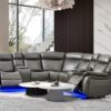 L465 - Jay (Grey) 3 PC Reclining Grey Sectional W/ LED