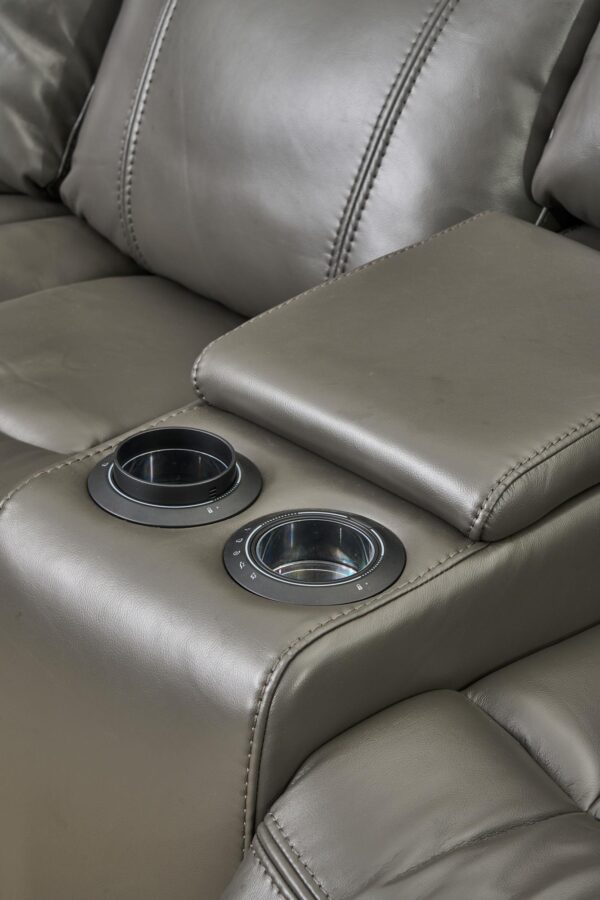L465 - Jay (Grey) 3 PC Reclining Grey Sectional W/ LED