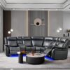 L466 - Jay (Black) RAF PWR Rec Loveseat W/ Console, LED