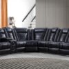 L467 - Zachary Black POWER LAF Loveseat W/Power Headrest, Speakers (Black)