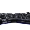 L467 - Zachary Black POWER LAF Loveseat W/Power Headrest, Speakers (Black)