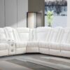 L469 - Zachary White POWER RAF SOFA W/Power Headrest (White)