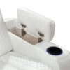 L469 - Zachary White POWER RAF SOFA W/Power Headrest (White)