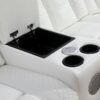 L469 - Zachary White POWER RAF SOFA W/Power Headrest (White)
