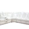 L469 - Zachary White POWER RAF SOFA W/Power Headrest (White)