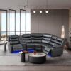 L470 - Sergio ( Black ) LAF Rec Loveseat W/ Console,Speaker,LED