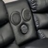 L470 - Sergio ( Black ) LAF Rec Loveseat W/ Console,Speaker,LED