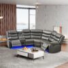 L471 - Sergio ( Grey ) LAF Rec Loveseat W/ Console,Speaker,LED