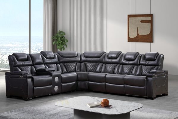 L473 - Braden Grey POWER RAF SOFA W/Power Headrest (Grey)