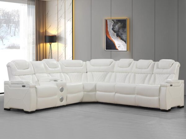 L474 - Braden White 3PC Power White Sectional