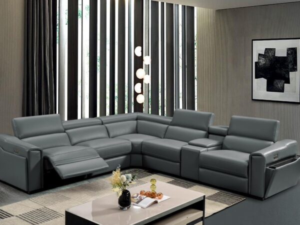 L476 - CORA GREY RAF POWER RECLINCER W/ STORAGE