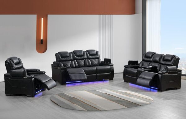 L490 - Braden Black 2PC (Power Sofa & Loveseat)