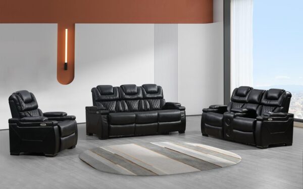 L490 - Braden Black 2PC (Power Sofa & Loveseat)