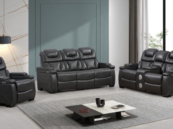 L491 - Braden Grey Power Recliner W/ PWR Headrest (Grey)