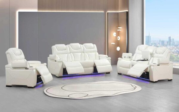 L493 - Braden White 2PC (Power Sofa & Loveseat)