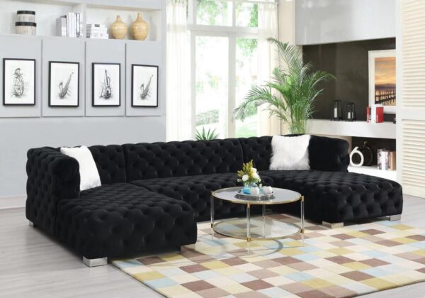 L705 - Quinn Black ARMLESS LOVESEAT