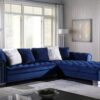 L722 - Kylie Navy Blue Velvet Right Chaise