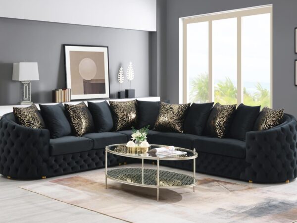L826 - Nyra Black 3PC Sectional Black