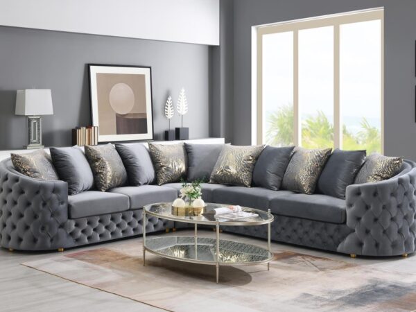 L827 - Nyra Grey 3PC Sectional Grey