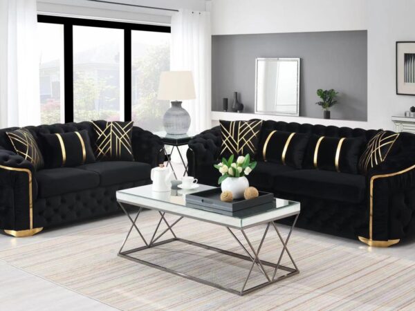 L851 - Queen ( Black ) 2 PC ( Sofa & Loveseat )