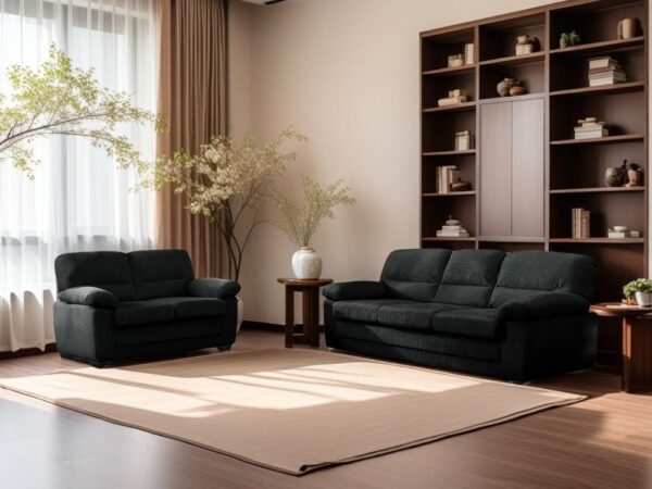 L912 - Prada Black 2PC (Sofa & Loveseat)