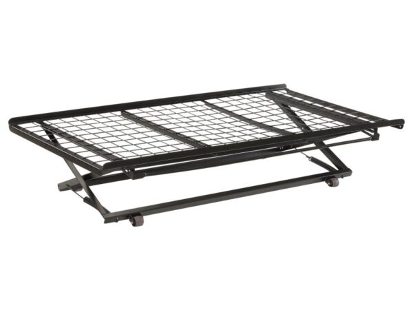 Eden Metal Twin Pop Up Trundle Bed Black
