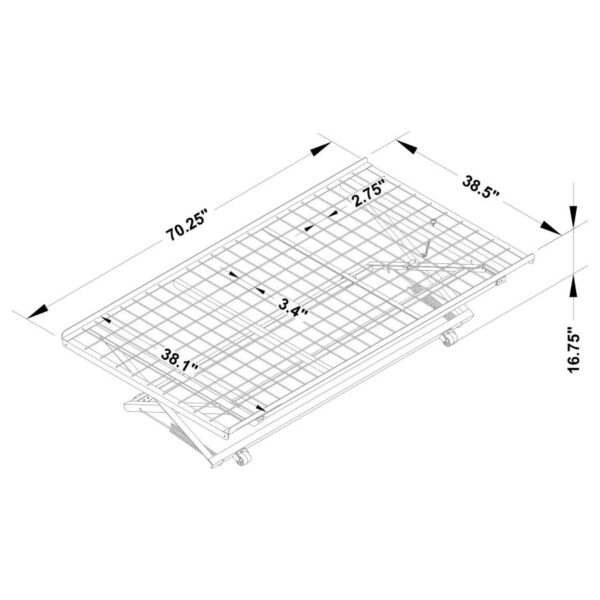 Eden Metal Twin Pop Up Trundle Bed Black