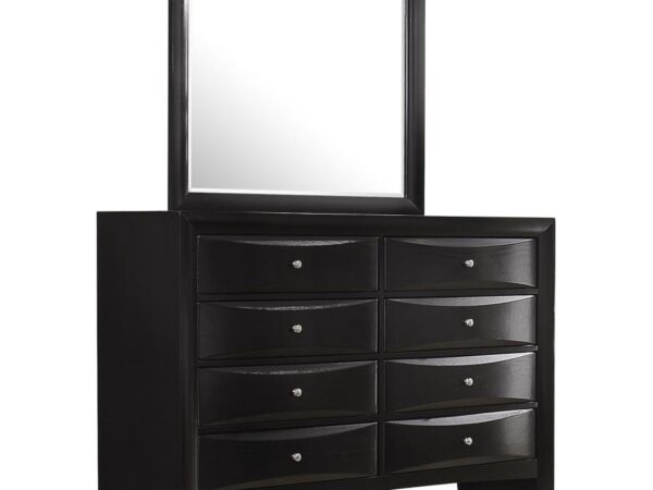 Briana 8-drawer Dresser with Mirror Black